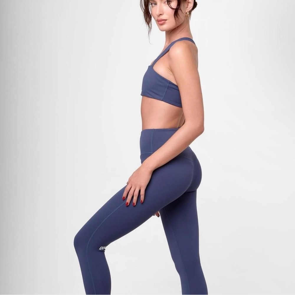 Exhali Navy Blue Athletic High-Waist Leggings